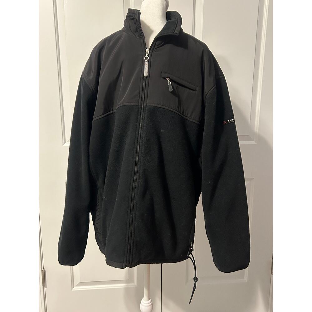 Arrow Black Fleece Zip Jacket Men’s Large